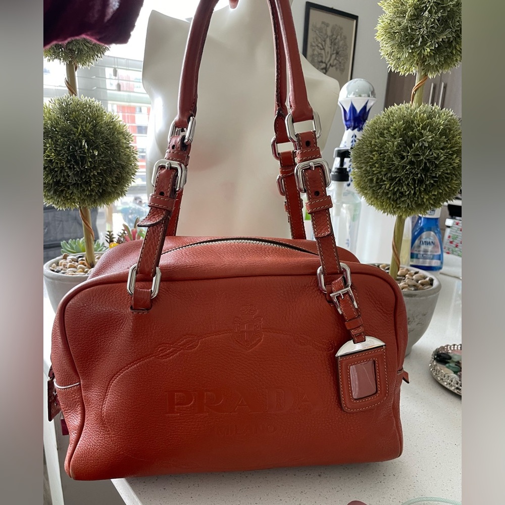 Prada Vitello Daino Bauletto Bowler Rame bag